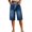 Blue, variant on Uaswgudfs Women's High Waist Denim Shorts Drawstring Wide Leg Knee-Length Casual Summer Jeans