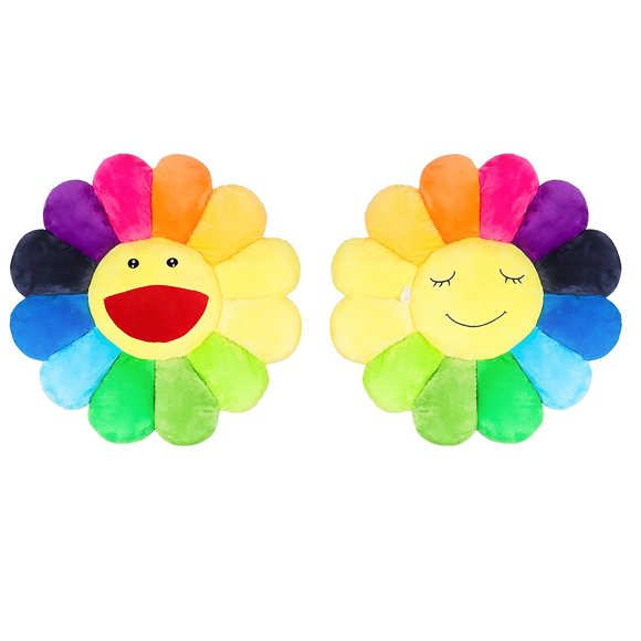 Sunflower Floral Pillow, Takashi Murakami Pillow, Smile Pillow Colorful Sunflower Plush Toy Home Bedroom Shop Restaurant Decoration