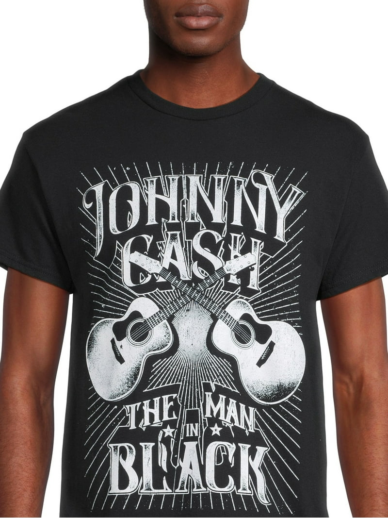 Johnny Cash Men's Man in Black Graphic Tee with Short Sleeves
