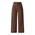 thumbnail image 4 of BOMYJESK High Waisted Work Pants for Women Office Wide Leg Dress Pants 2026 Flowy Palazzo Pants Straight Trouser with Pockets Brown XL, 4 of 4