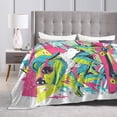 thumbnail image 4 of Funny Skater Bearded Dragon Blanket – Retro 90s Graffiti Fleece Throw,Cool Lizard Art Decor 80x60, 4 of 6