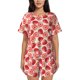 thumbnail image 1 of Fotbe Cute Strawberry Conjunto de Pijama Estampado para Mujer, 2 Piezas, Ropa de Dormir con Camiseta de Manga Corta y Shorts Suaves-4X-Large, 1 of 6