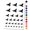 Black, variant on Owl Flying Bird Doodle Water Resistant Temporary Tattoo Set Fake Body Art Collection - Orange