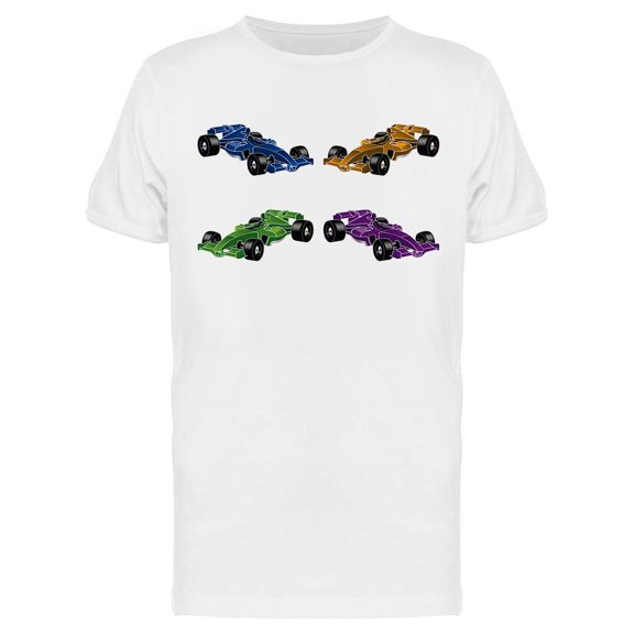 Four Racing Cars T-Shirt Men -Image by Shutterstock, Male Small