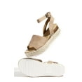 thumbnail image 2 of Soda Topic Espadrilles Flatform Wedge Open Toe Sandals (Natural Taupe Nubuck, 11), 2 of 3