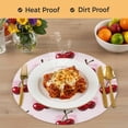 thumbnail image 4 of Pink Cherry Round 13 Inch Placemats Set of 2, Farmhouse Watercolor Cherries Fruits HeatResistant Non Slip Place Mats for Dining Table, Wipeable Braided Kitchen Table Mats for Housewarming, 4 of 9