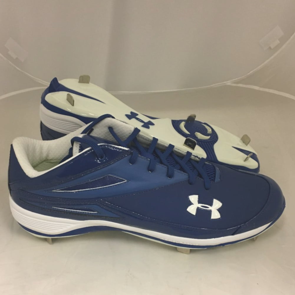 NEW Mens Under Armour Clean Up II Low Pro ST Baseball Cleats Blue/White ...