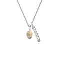 thumbnail image 2 of Delight Jewelry Goldtone Raised Flowers with Clear Crystals on Barrel Spinner Silvertone Courage Strength Wisdom Honesty Bar Charm Necklace, 23", 2 of 4