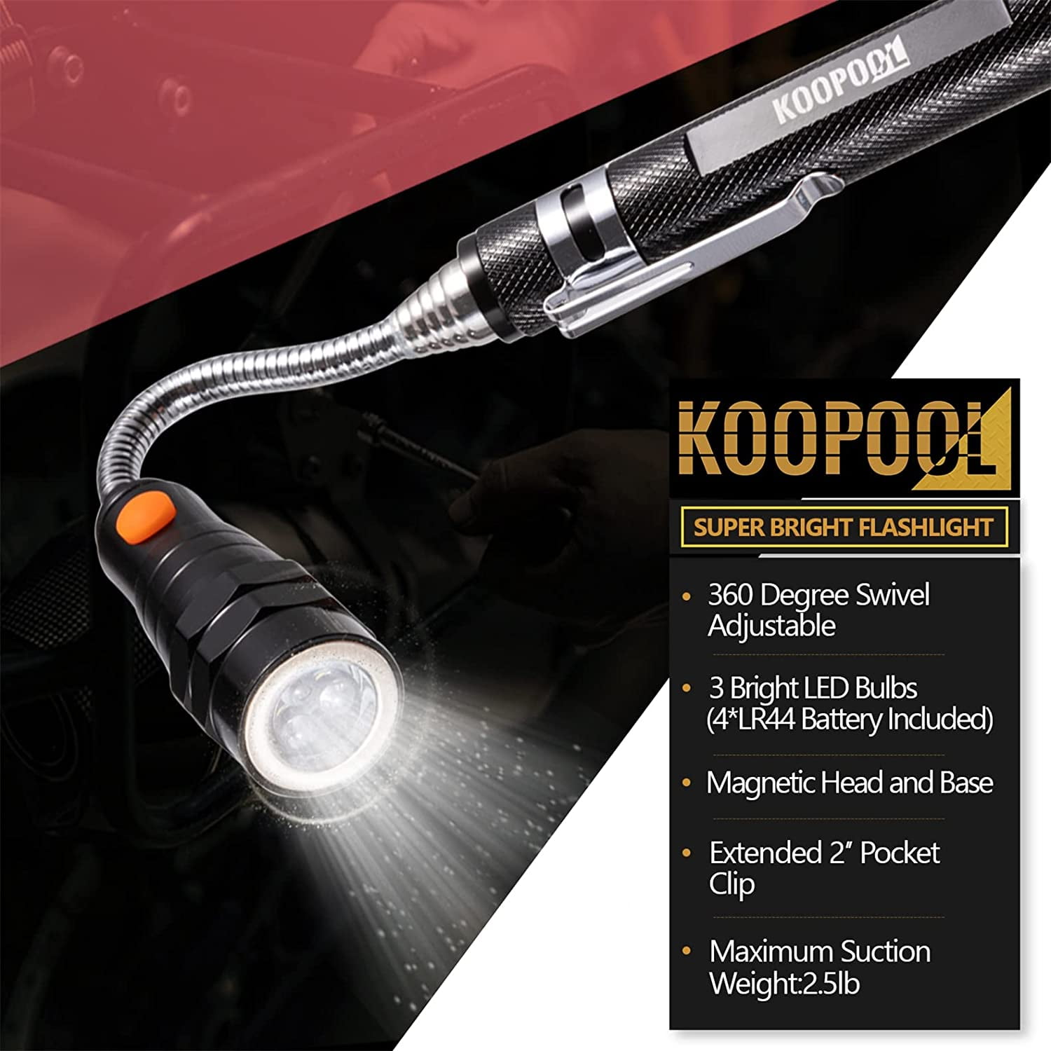 Telescoping Magnetic Pickup Tool Set, Stocking Stuffers, Extendable Magnet Flashlight with Inspection Mirror-Cool Gadgets Gifts Idea & Christmas Gifts for Men, Him, Husband, Handyman, Mechanic