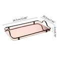 thumbnail image 3 of Bandeja rectangular de acero inoxidable con espejo de estilo nórdico con asas, bandeja para servir comida, tetera, taza y plato de postre., 3 of 8