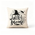 thumbnail image 3 of Halloween Throw Pillow Cover, Ghost Pumpkin Witch Print, Linen Cushion Case, 18x18 Set, Hidden Zipper, Spooky Decor for Sofa Couch by MPOISVA, 3 of 8