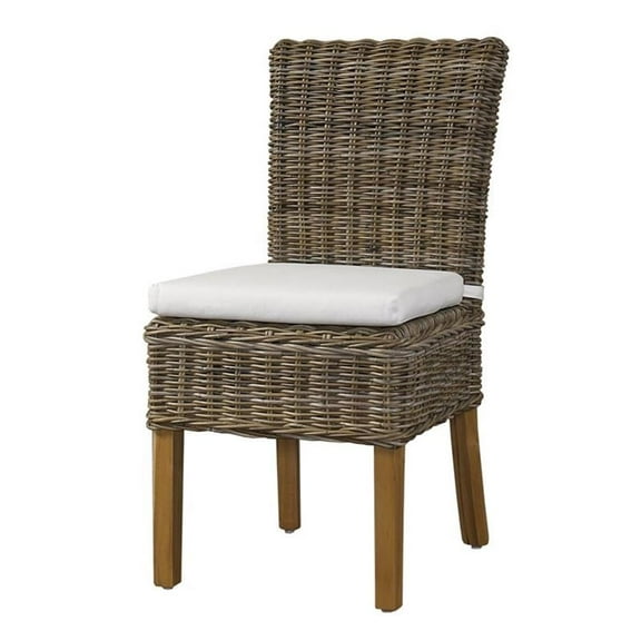 Padma's Plantation Boca Wicker Cushion Chair in Kubu Gray