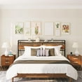thumbnail image 5 of HOOBRO King Size Headboard with 2 Outlets and 4 USB Ports Adjustable Height Storage Rack Rustic Brown and Black BF98UBH01, 5 of 9
