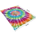 thumbnail image 4 of Rainbow Tie Dye Mandala Pattern Blanket,Comfortable Soft Flannel Throw Blanket,All Season,Warm Lightweight Blankets for Sofa Bed Couch Living Room Chair,60"x80", 4 of 4
