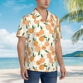 thumbnail image 3 of Pofeuu Peaches Print Hawaiian Shirt for Men Sleeves Casual Button Down Summer Beach Dress Shirts T-Shirts,, 3 of 7