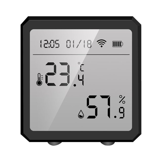 Amdohai Tuya Smart WiFi Temperature Humidity Sensor Indoor Hygrometer Thermometer APP Remote Control with LCD Screen T&H Sensor ℃/℉ Switchable Compatible with Alexa Google Home