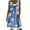 Blue, variant on IROINNID Women's Sleeveless Fit&Flare Dress Round Neckline Casual Floral Fake Two-Piece Dress Regular Print Dress