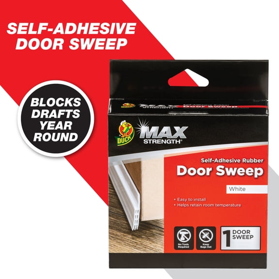 Duck Max Self-Adhesive Rubber Door Bottom, White
