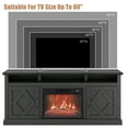 thumbnail image 4 of LED Electric Fireplace, Fireplace TV Stand for 67 Inch TV, Freestanding Fire Place TV Stands with Glass Door Closed Storage, Remote Control, Timer, Adjustable Flame Level for Living Room, 4 of 10