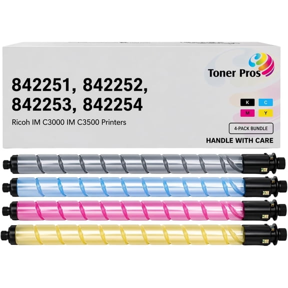 Toner Pros Compatible [High Yield] Toner (842251, 842252, 842253, 842254) for Ricoh IM C3000 IM C3500 Printers (4 Color Pack) - Black 31,000 and Colors 19,000 Pages