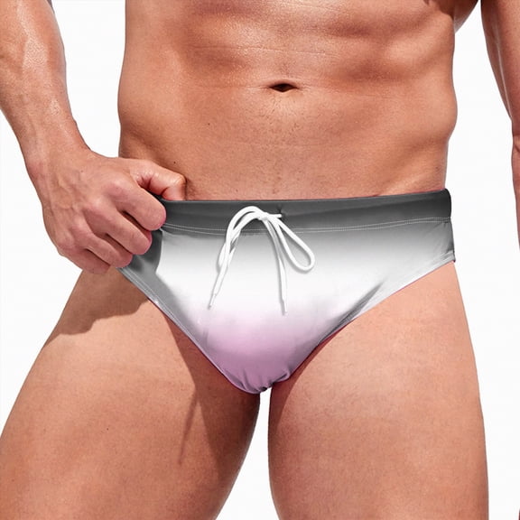 kpoplk Men's Swimming Trunks Briefs, New Men's Briefs Swimming Swim Shorts Trunks Swimwear Elastic Waist Sexy Bikini Swimming Briefs Size L,Pink