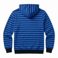 thumbnail image 6 of Men's Striped Henley Hoodie, Long Sleeve Button Placket Drawstring Pullover Hooded Sweatshirt, 6 of 9