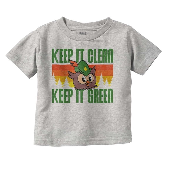 Woodsy Owl Keep it Clean and Green Toddler Boy Girl T Shirt Infant Toddler Brisco Brands 12M