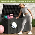 thumbnail image 5 of PATIOEASY 180 Gallon Deck Box, Lockable,UV-Resistant, Resin Outdoor Toys Storage Box Waterproof, Patio Storage Box for Bicycles, Skis, Tables-Black, 5 of 9