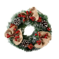 Qocolhg Christmas Berry Pine Cone Wreath Country Christmas for Front Door Ornament 13 Inch Artificial Pine Garland for Home Winter Holiday Party Decor Christmas Decorations Clearance
