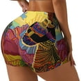 thumbnail image 2 of Kdxio Beautiful African Woman Print Workout Shorts for Women Seamless Soft Smooth Gym Yoga Scrunch Active Shorts, 2 of 9