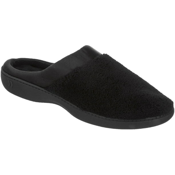 Isotoner Womens Microterry Satin Clog Slippers - Walmart.com