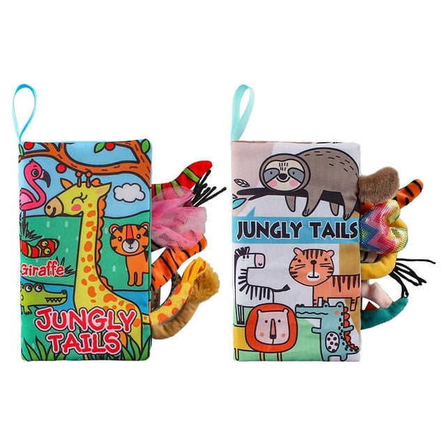 Libro de juguete de rompecabezas de animales ANGGREK para bebés 2 Piezas tipo jirafa y tipo mapache