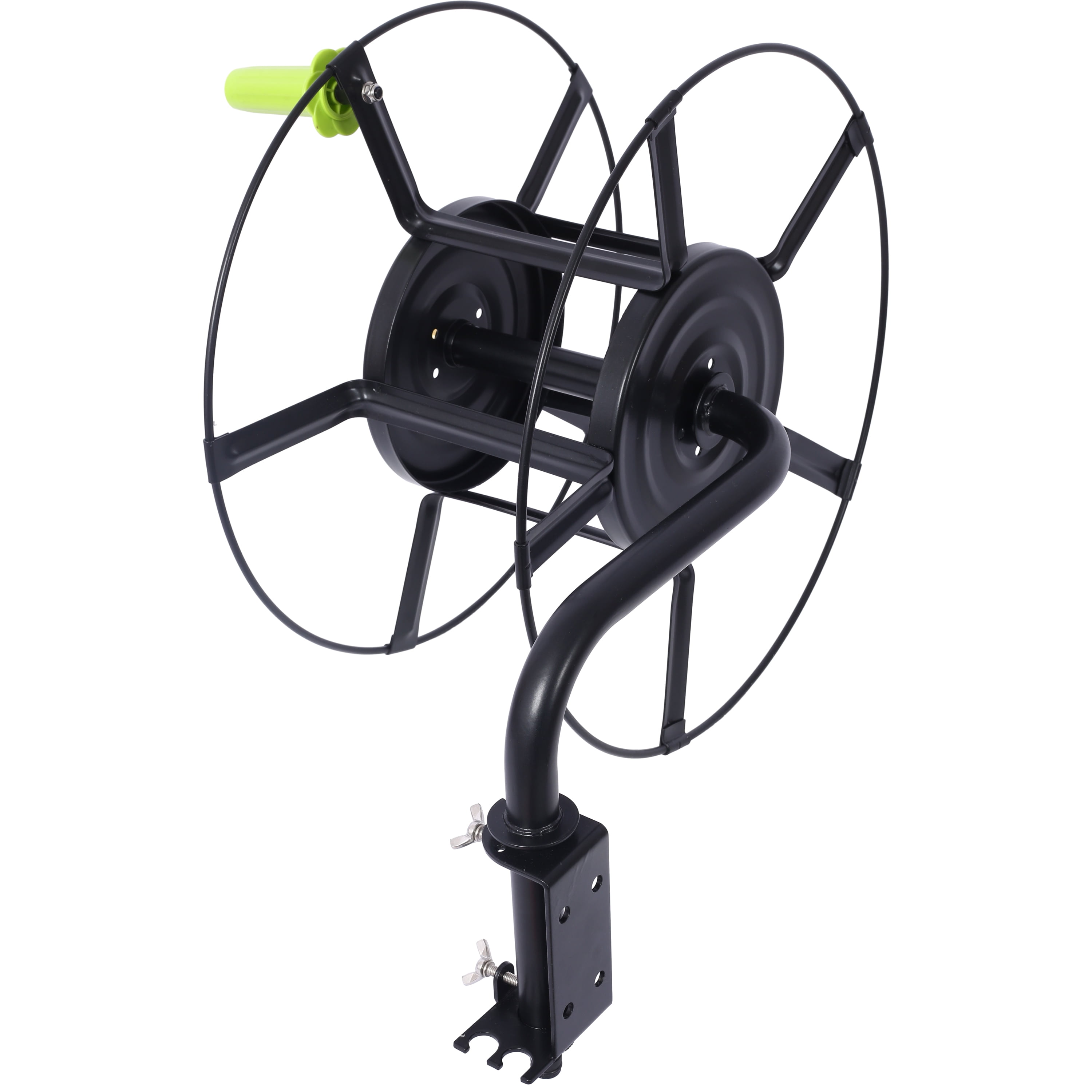 Wall Mount Hose Reel with 180 Degree Swivel, Holds 82 ft of 5/8" Garden Hose, Heavy Duty Steel Hose Holder for Garage, Yard & Car Wash Storage | Includes Quick Connect Couplers, Easy Install