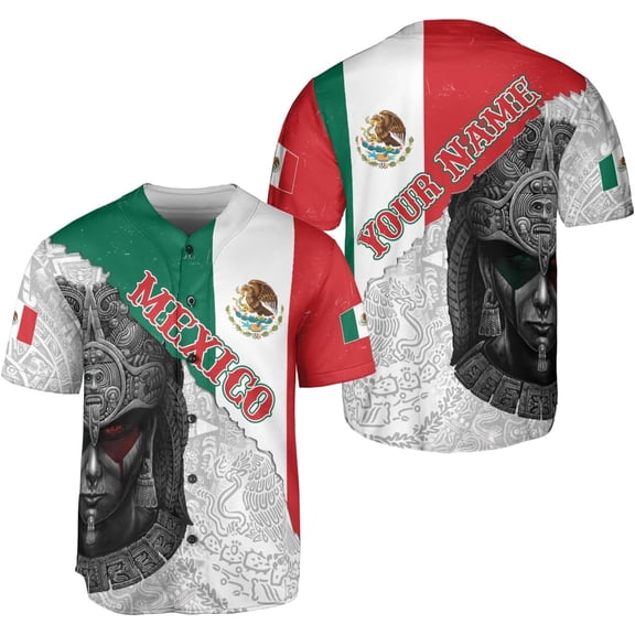 Personalized Mexico Baseball Jersey, Mexican Jersey for Men & Women, Mexican Flag Jersey, Mexico Shirt Camisa (S)