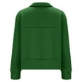 thumbnail image 5 of FAVIPT Womens Zip Up Sweatshirt 3 Quarter Zip Lapel Solid Tops Oversized Quilted Casual Loose Pullover Fall Fashion 2025 Outerwear Green,L, 5 of 5