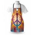 thumbnail image 3 of Retro Apron Colorful Guitar and Peace Symbol and Dove Dedicated to the Woodstock Artsy Tribute, Unisex Kitchen Bib Apron with Adjustable Neck for Cooking Baking Gardening, Multicolor, by Ambesonne, 3 of 3