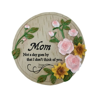 Mainstays 5.5in Outdoor Memorial Mom Stone,  Pink and Yellow Color.