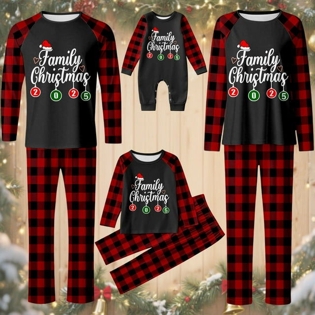 Holiday Family Matching Outfits Print Four Piece For Dads 亲子装2