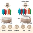 thumbnail image 6 of 108L Large Blanket Basket（25“x17”）,Storage Basket for Organizing, Dog Toy Bin,baby laundry basket,Cotton Rope Blanket Basket for Living Room, Laundry, Nursery, Pillows (White and Brown), 6 of 8