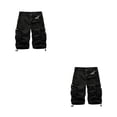 thumbnail image 1 of Minnieouse Pantalones cortos Cargo para hombre, cintura expandible portátil, multibolsillos, ligeros, transpirables, informales, pantalones Negro cuarenta 2piezas, 1 of 6