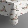 thumbnail image 4 of White Deer Skull Flower Pattern Rectangle Tablecloth 60"x102",Waterproof Polyester Rectangle Table Cloth, Wipeable Spillproof Polyester Tablecloth for Dining, Camping, Indoor and Outdoor, 4 of 6