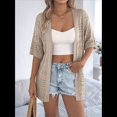 thumbnail image 4 of Cárdigan de Crochet de Verano para Mujer, Corta, Bohemio, Holgado, de Punto Abierto, Color Caqui, Talla XXL, 4 of 10