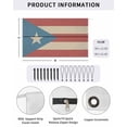 thumbnail image 2 of 4th of July RV Awning Sun Shade Screen 9'X15.3' Puerto Rico Flag Mesh Sunscreen Patriotic Retro Wood Grain Awning Shade Screen with Zipper UV Blocker Completed Kits for RV Motorhome Camper Trailer, 2 of 7