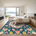 thumbnail image 3 of ODIKA 2'x3' Machine Washable Non-Slip Area Rug, Bohemian Navy Blue High Traffic Rug, Blue, 1058387, 3 of 7