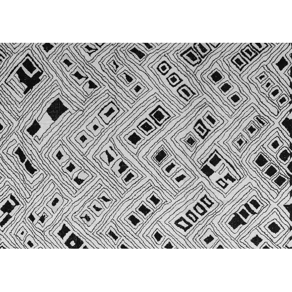Ahgly Company Indoor Rectangle Solid Gray Modern Area Rugs, 7' x 9'