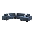 thumbnail image 2 of Lexicon Raife 4-Piece Chenille Sectional with Right Chaise and Ottoman in Blue, 2 of 14