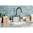 thumbnail image 4 of Kingston Brass KS217RXVN Belknap Industrial Style Wheel Handle Bridge Bathroom Faucet with Pop-Up Drain, Black Stainless, 4 of 7