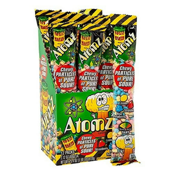 Toxic Waste Atomz Sour Candy 2.12 Oz 12 Count (Total 25.4 Oz)