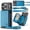 Blue, variant on Dteck Crossbody Wallet Case for iPhone 17 Pro Max, RFID Blocking PU Leather Zipper Handbag Purse Flip Cover, Kickstand Folio Case with Card Slots Wrist Strap Lanyard,Coffee