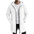 thumbnail image 4 of FSYBOA Men's Zipper Hoodies, Long Sleeve Casual Winter Loose Fit Long Hooded Jackets White Size 3XL, 4 of 6